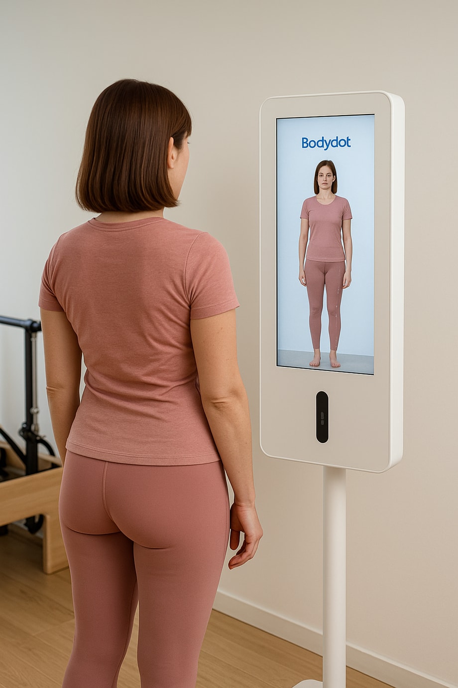 바디닷으로 체형을 분석하는 모습