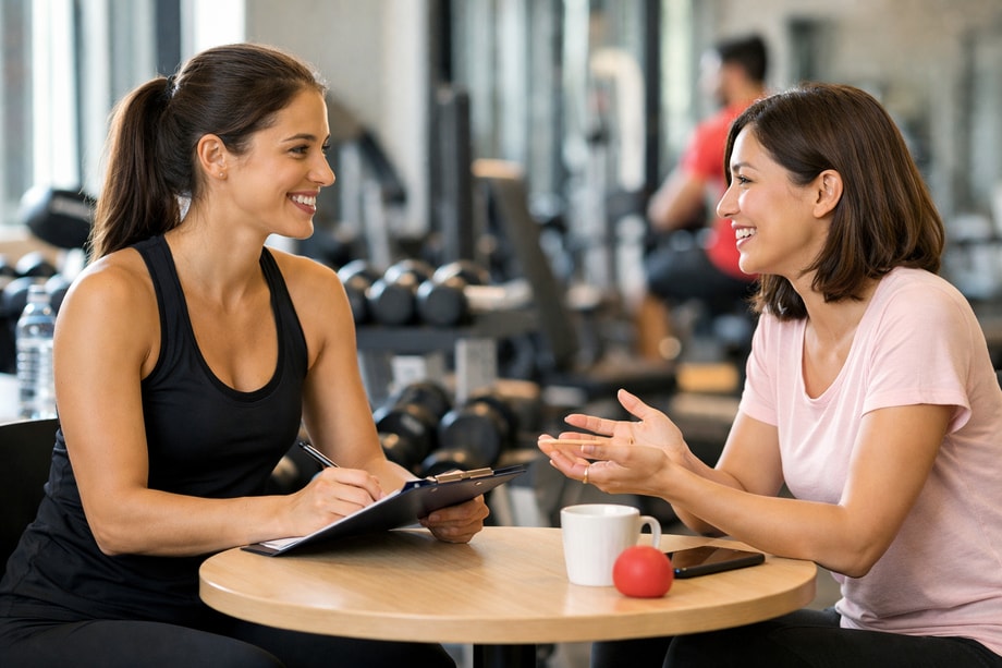 PT 수업 전 상담 모습