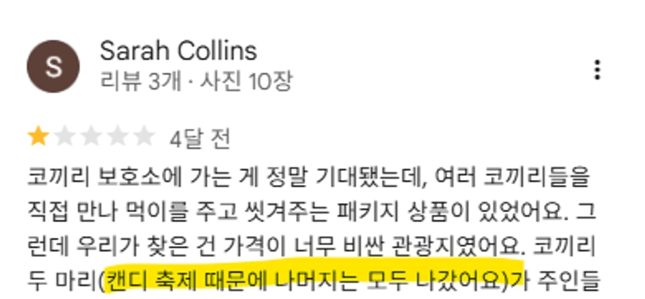 수상쩍은 구글리뷰 1