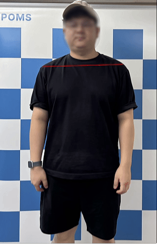 핸드폰 카메라로 체형 측정 - 촬영 각도에 따라 왜곡이 생김
