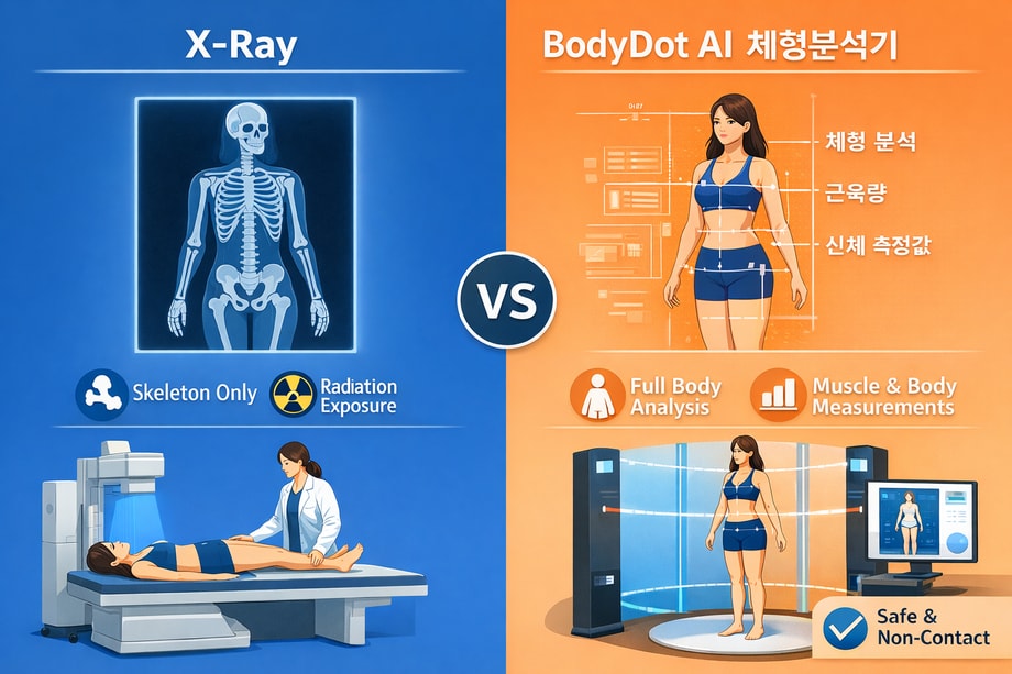 X-ray와 AI체형분석기 바디닷의 차이