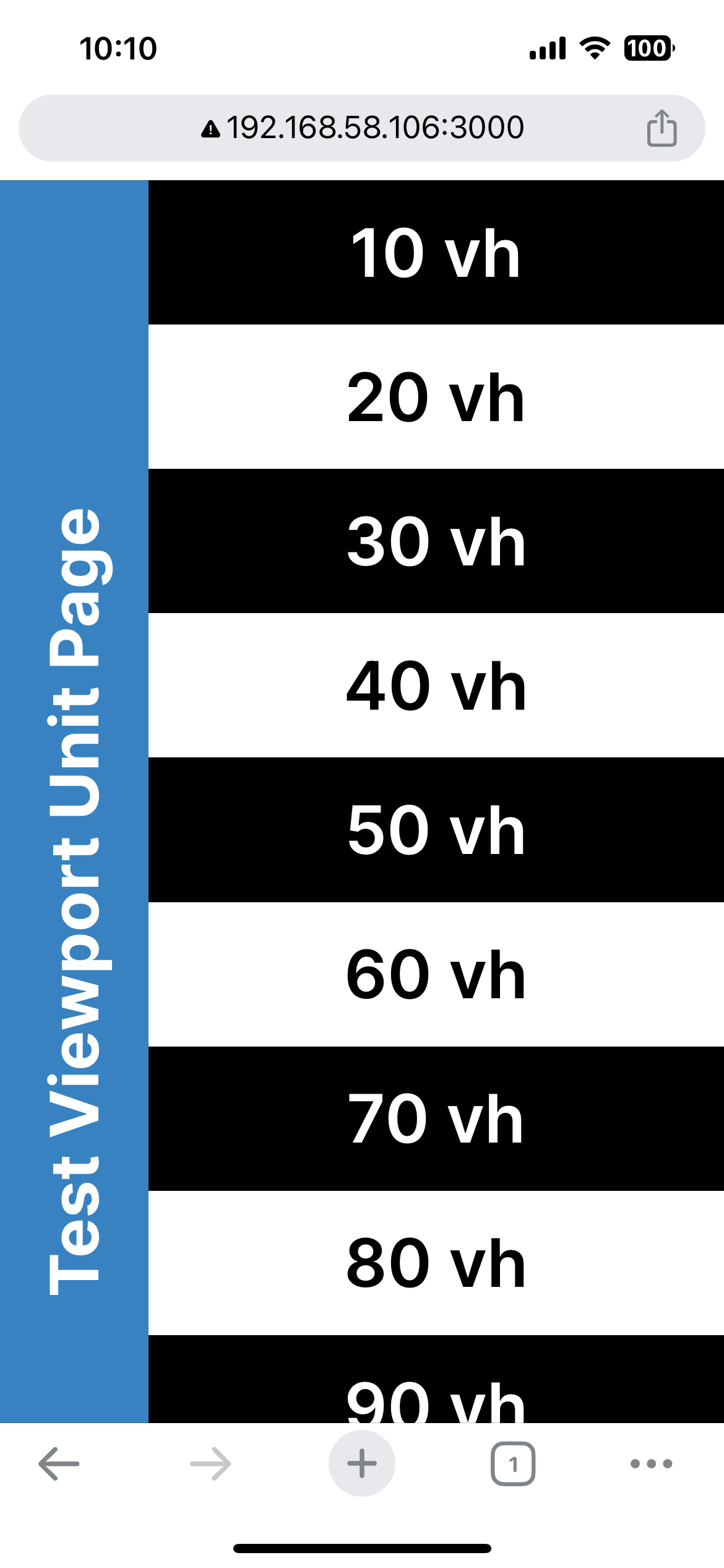 iOS Chrome에서 본 100vh