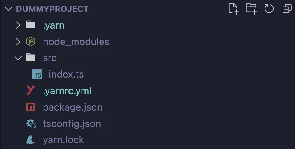 .yarn 폴더와 .yarnrc.yml 파일이 생성됩니다.